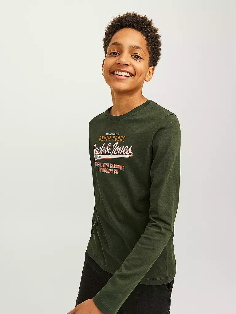 JACK & JONES Jungen Langarmshirt  JJELOGO olive