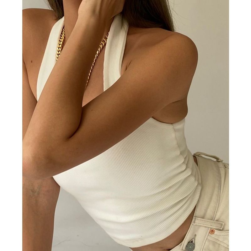Bulgaris - Halter Plain Crop Tanktop