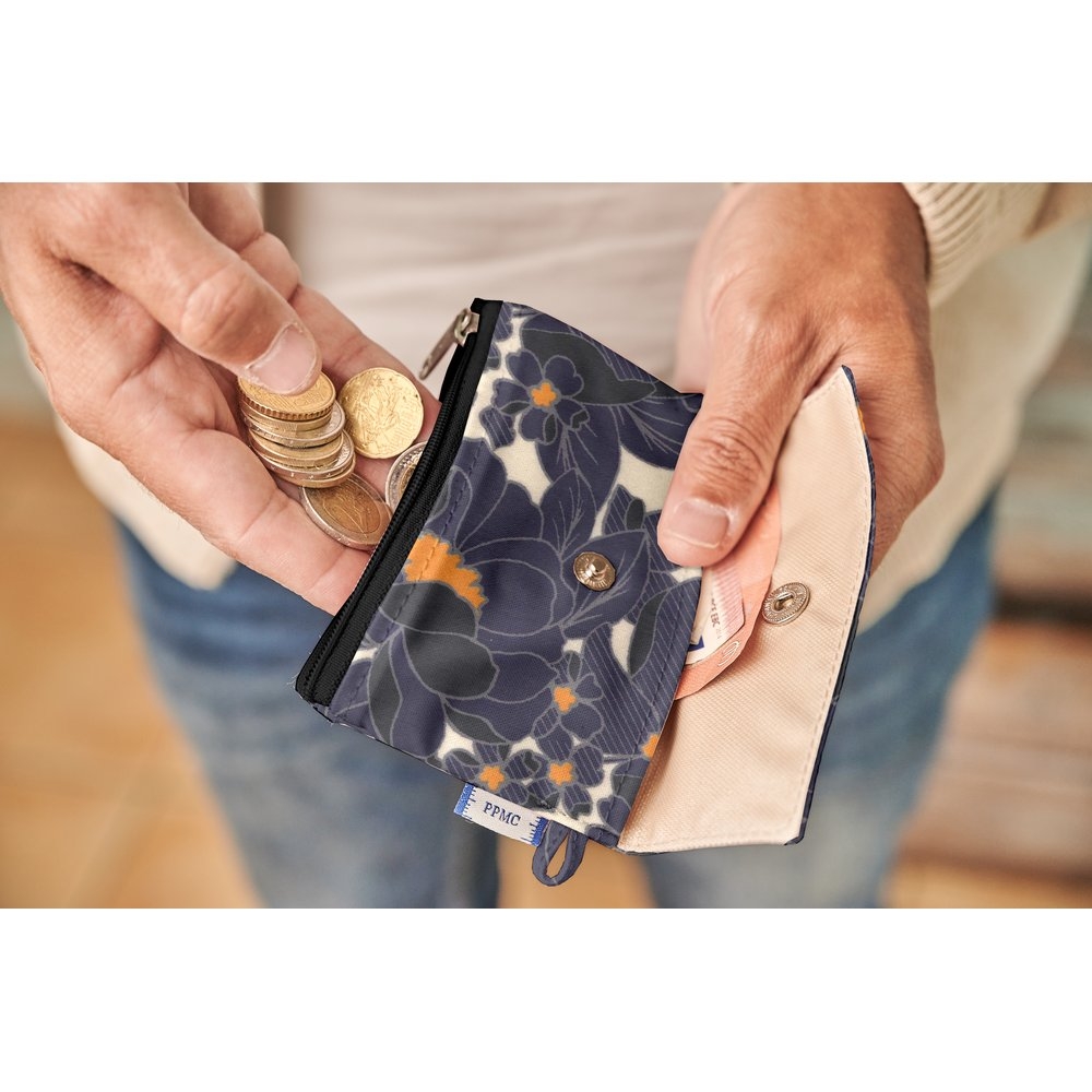 Mini Pochette Porte-Monnaie Pensées Marines