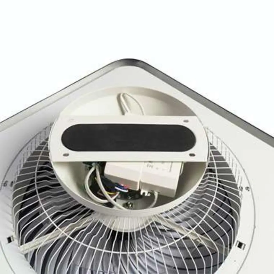Qazqa Plafondventilator Climo - vierkant - B 55 cm - wit - zwart