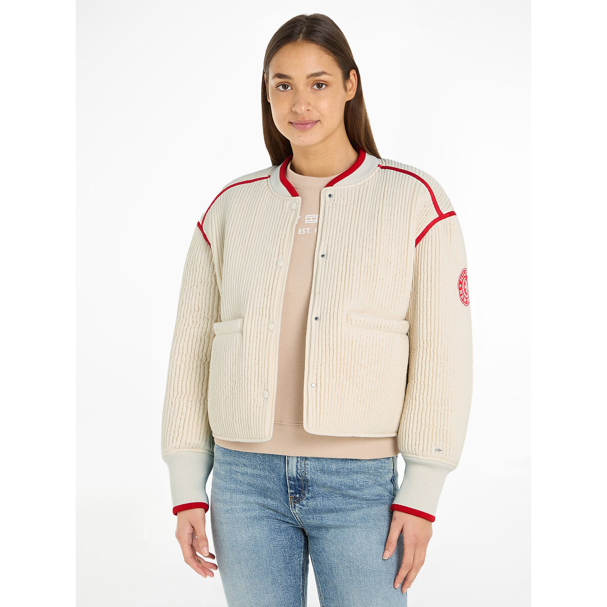 TOMMY HILFIGER<br>Jaqueta curta com botões de pressão