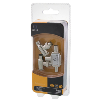 Q-Link coax splitter tv 2 male/female haaks