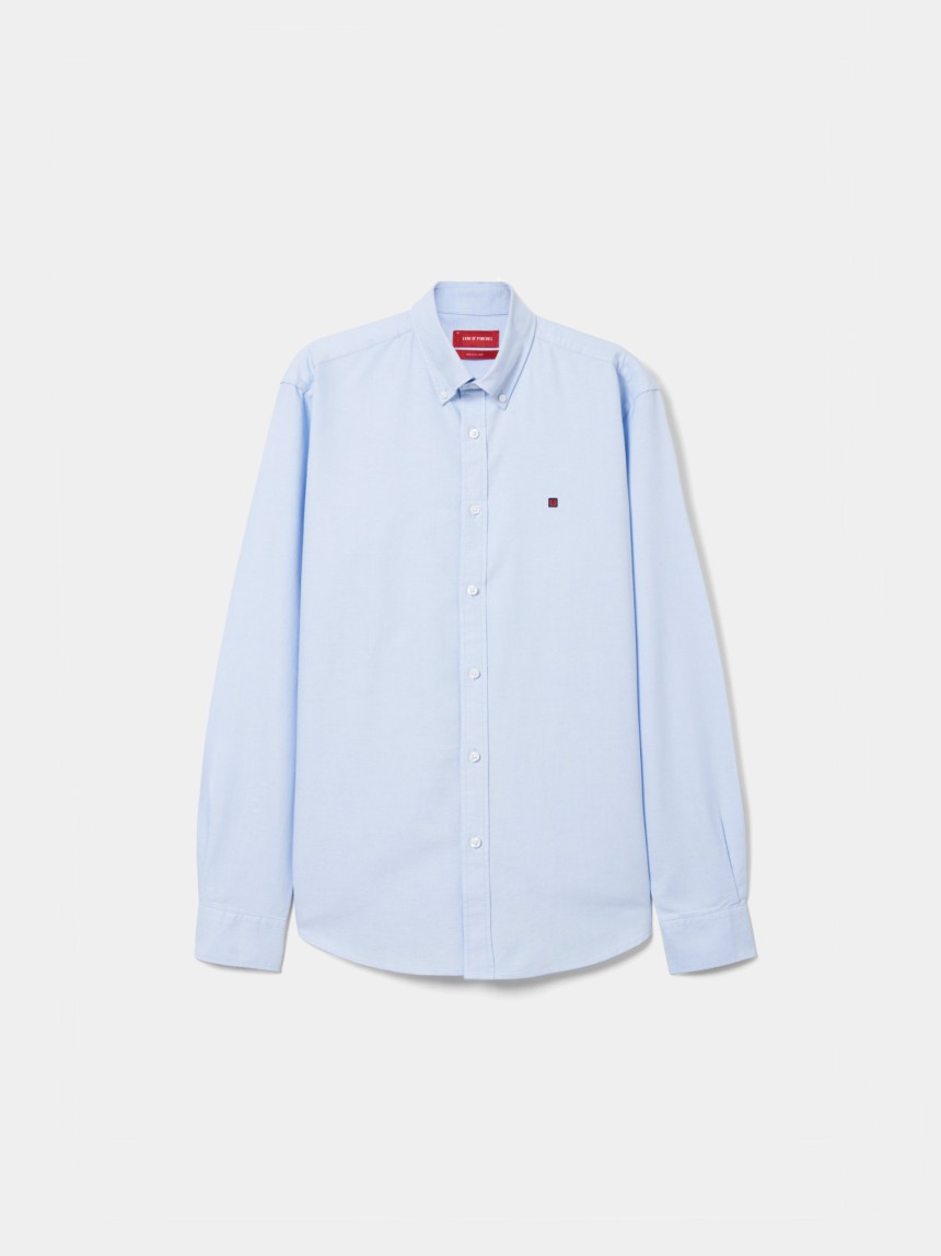 Camisa oxford regular fit em algodão