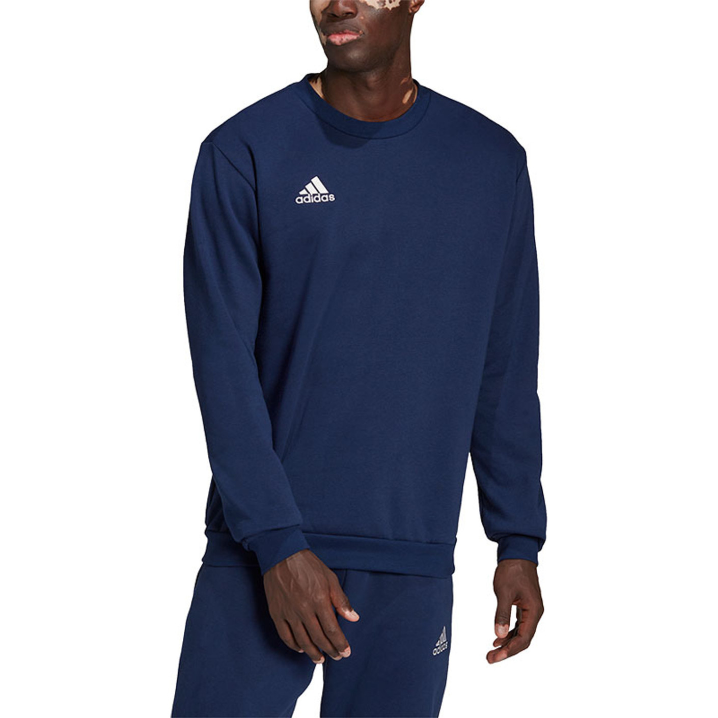 Adidas Entrada 22 Crew Sweater Donkerblauw Wit