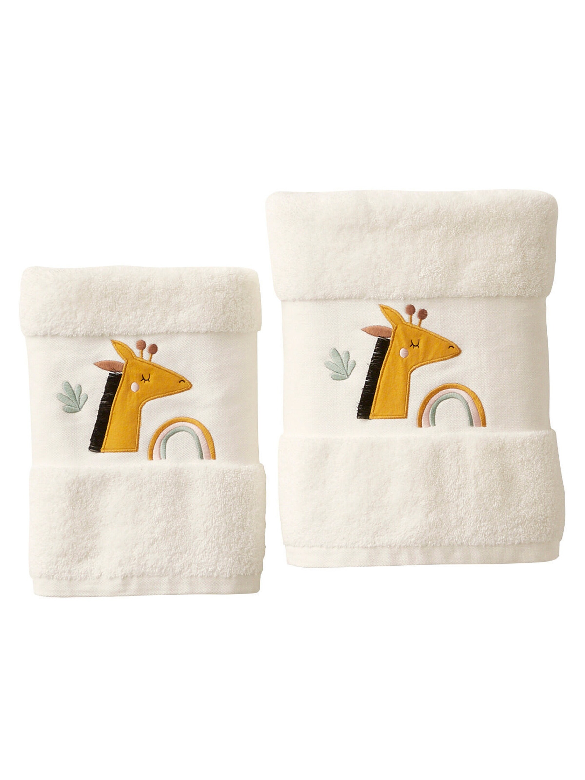 Vertbaudet Kinder Handtuch GIRAFFE wollweiß