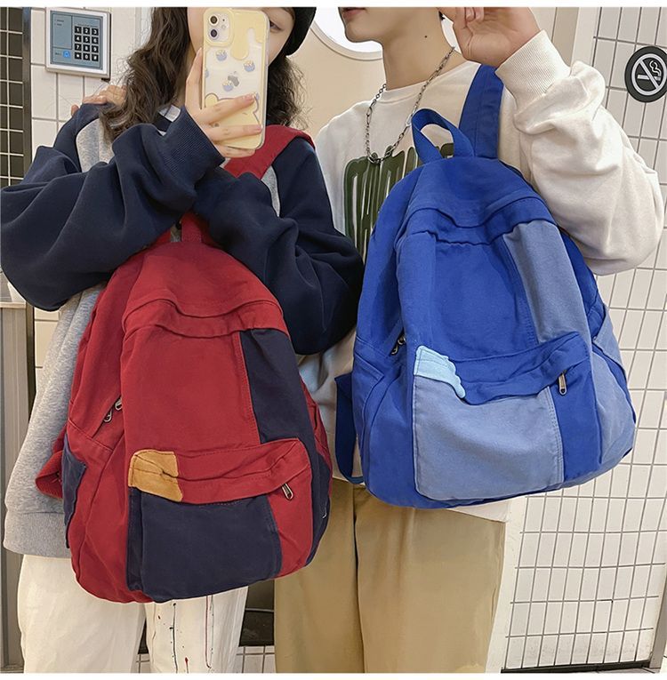 Bolso - Color Block Canvas Rugzak