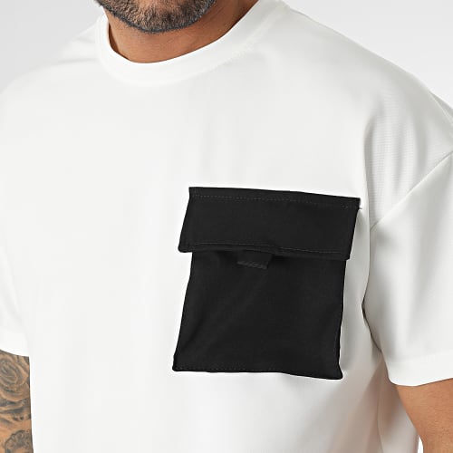 Tee Shirt Oversize Large A Poche Blanc