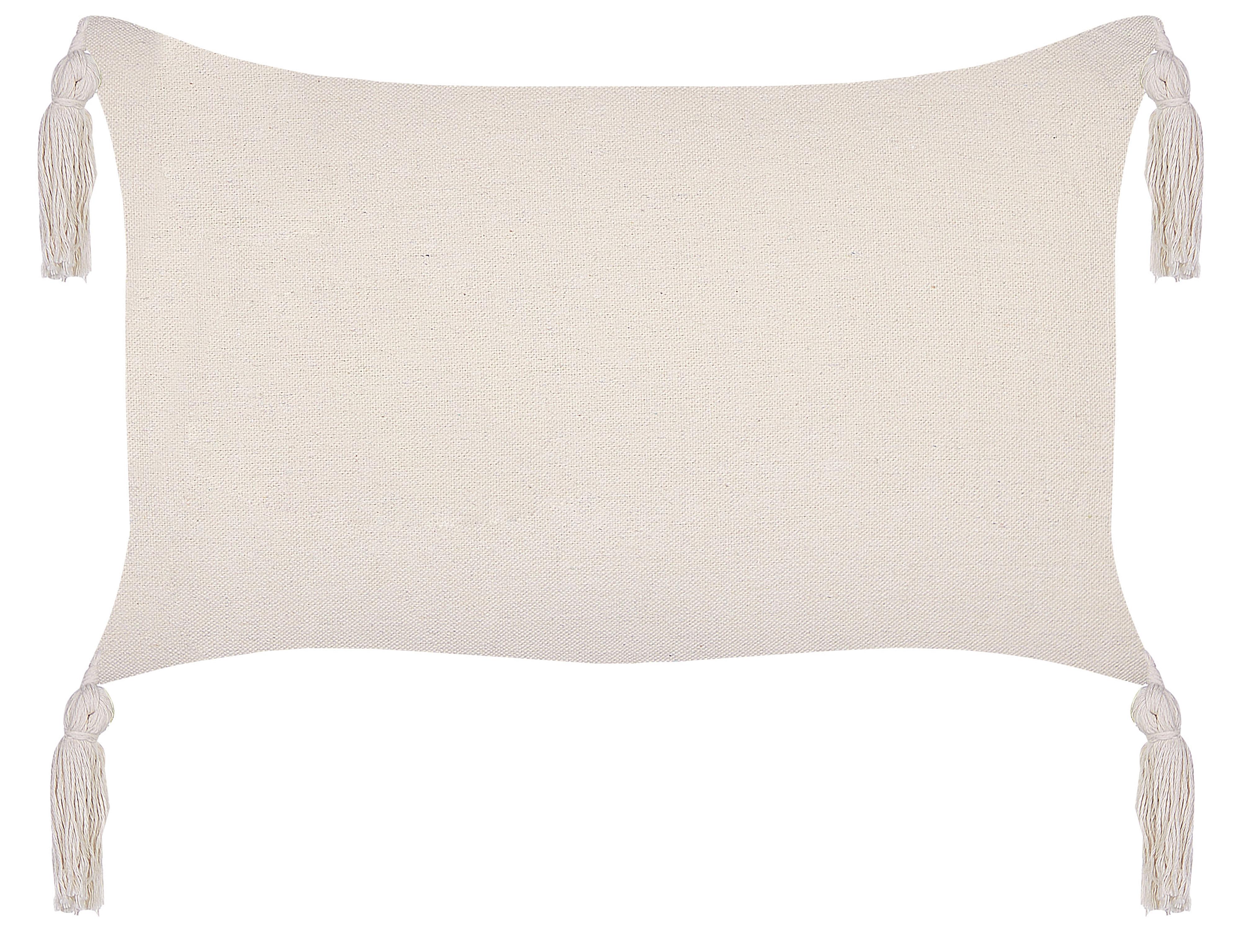 Set van 2 sierkussens HAKONE 45 x 25 cm Taupe geometrisch patroon