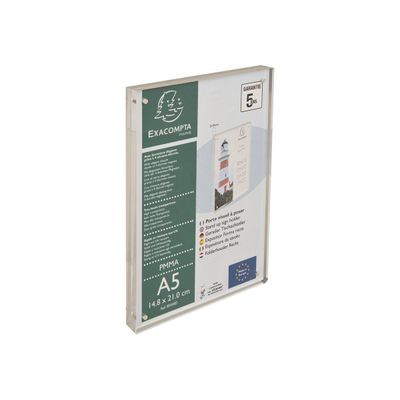 Exacompta - Porte-visuel fermeture magnétique - A5 - double face