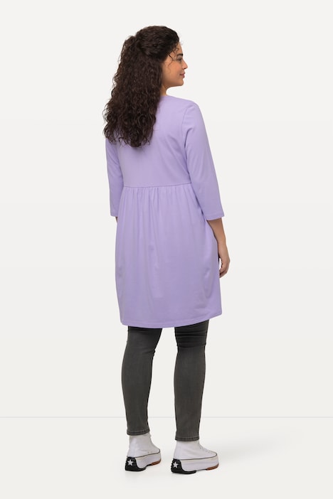 Longshirt, Biesen, A-Linie, Rundhals, 3/4-Arm