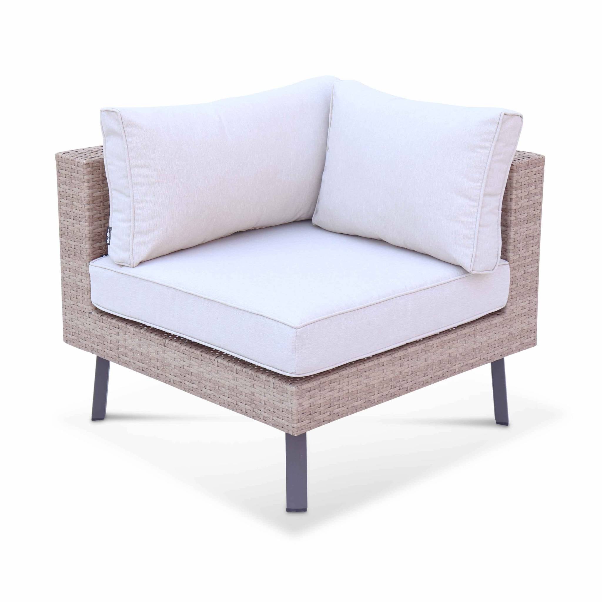sweeek - Loungeset plat wicker, 5 plaatsen