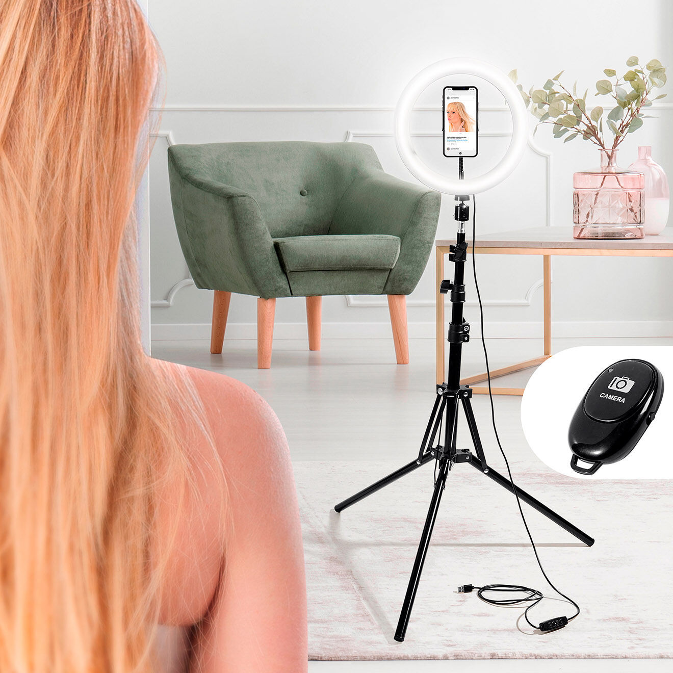 WI-LIGHT Selfie sur pied 10' rl10 noir