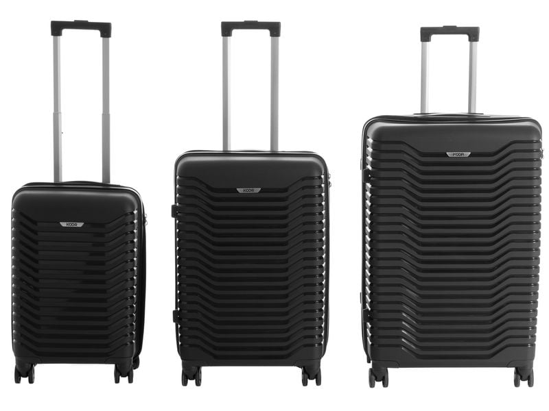 KOOR Reisekofferset Manila 3-teilig, Schwarz Drei Trolleys unterschiedlicher Grösse