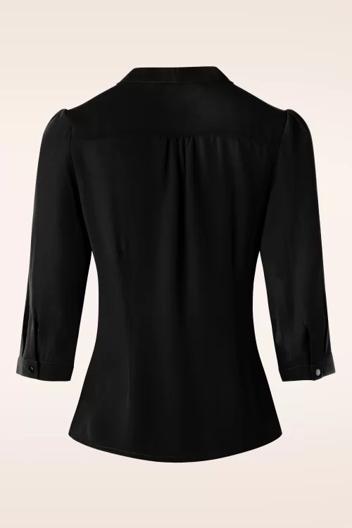Banned Retro Perfect Bow blouse in zwart