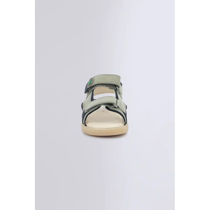 KICKGALACXO KAKI MARINE SANDALES Cuir Garçon