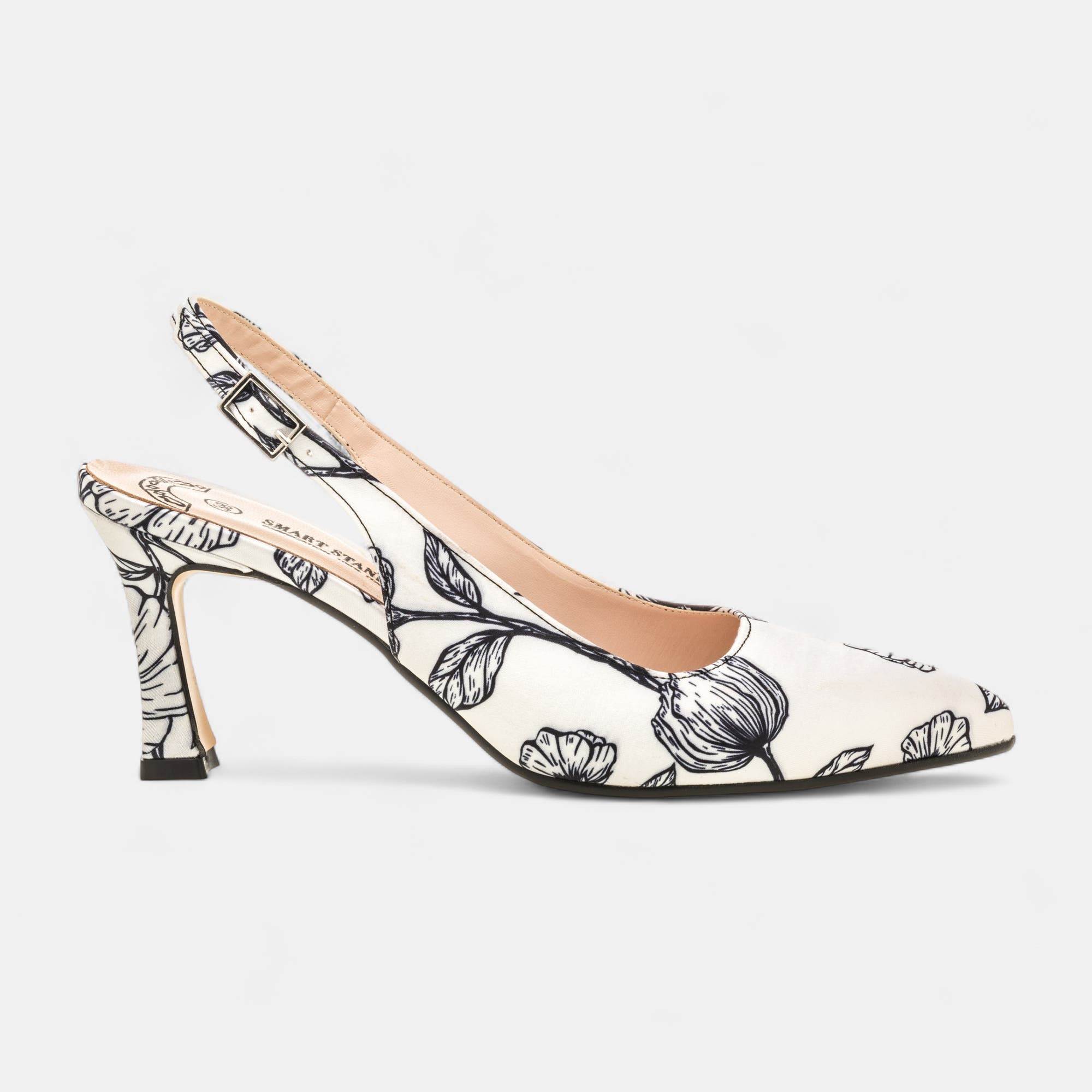 Escarpins avec bride arrière à talon Femme blanc