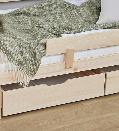 Hoppekids Skuffer m. Hjul - 2 stk. - 70x160 cm - Natur
