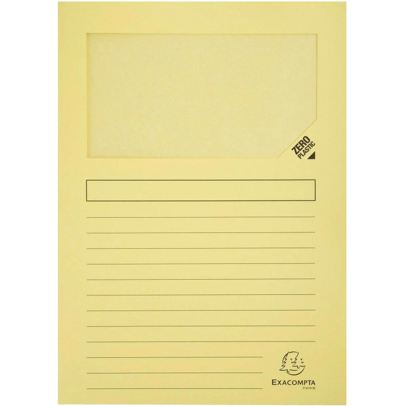 Chemises coin papier avec fenêtre Super Exacompta couleurs assorties - Paquet de 10