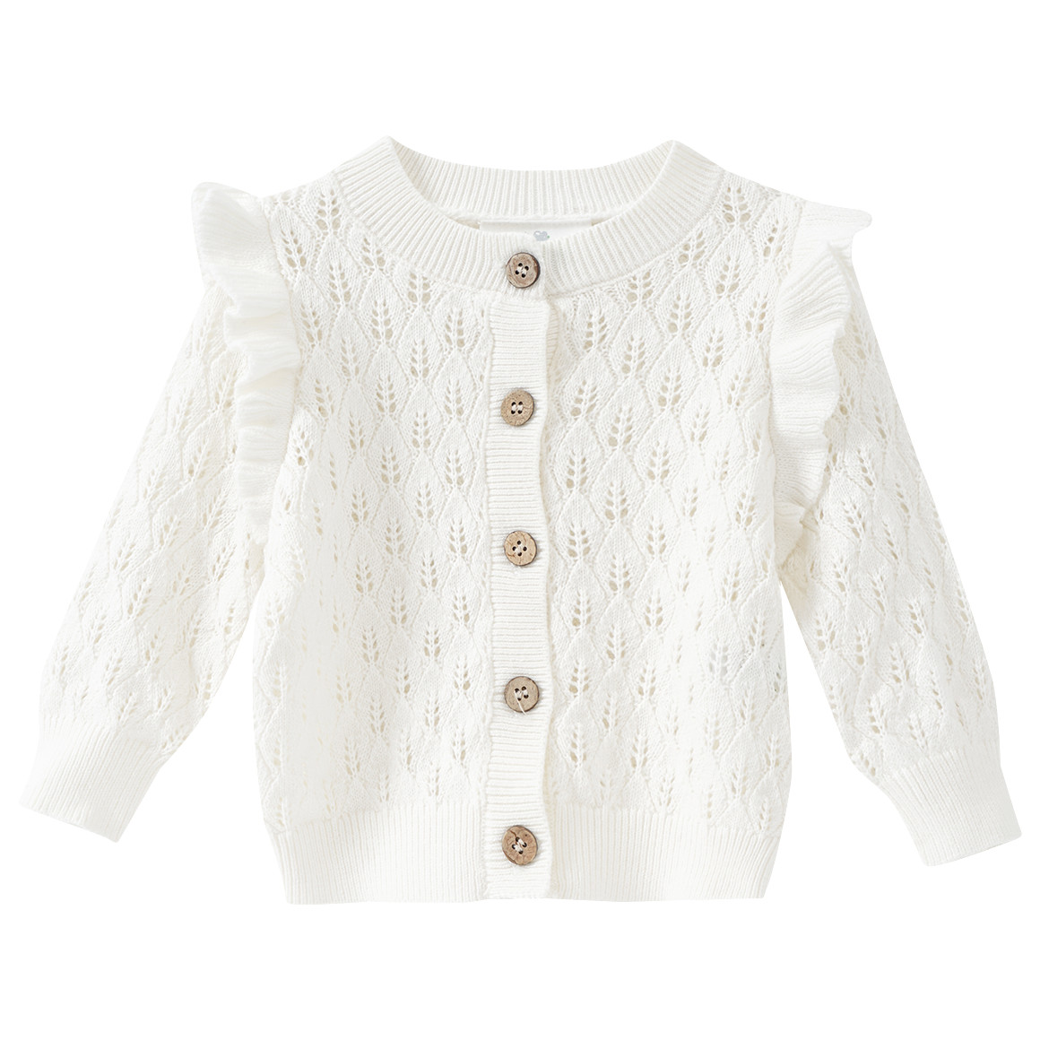 Topomini Pure Collection Newborn Strickjacke mit Ajour-Muster cremeweiss