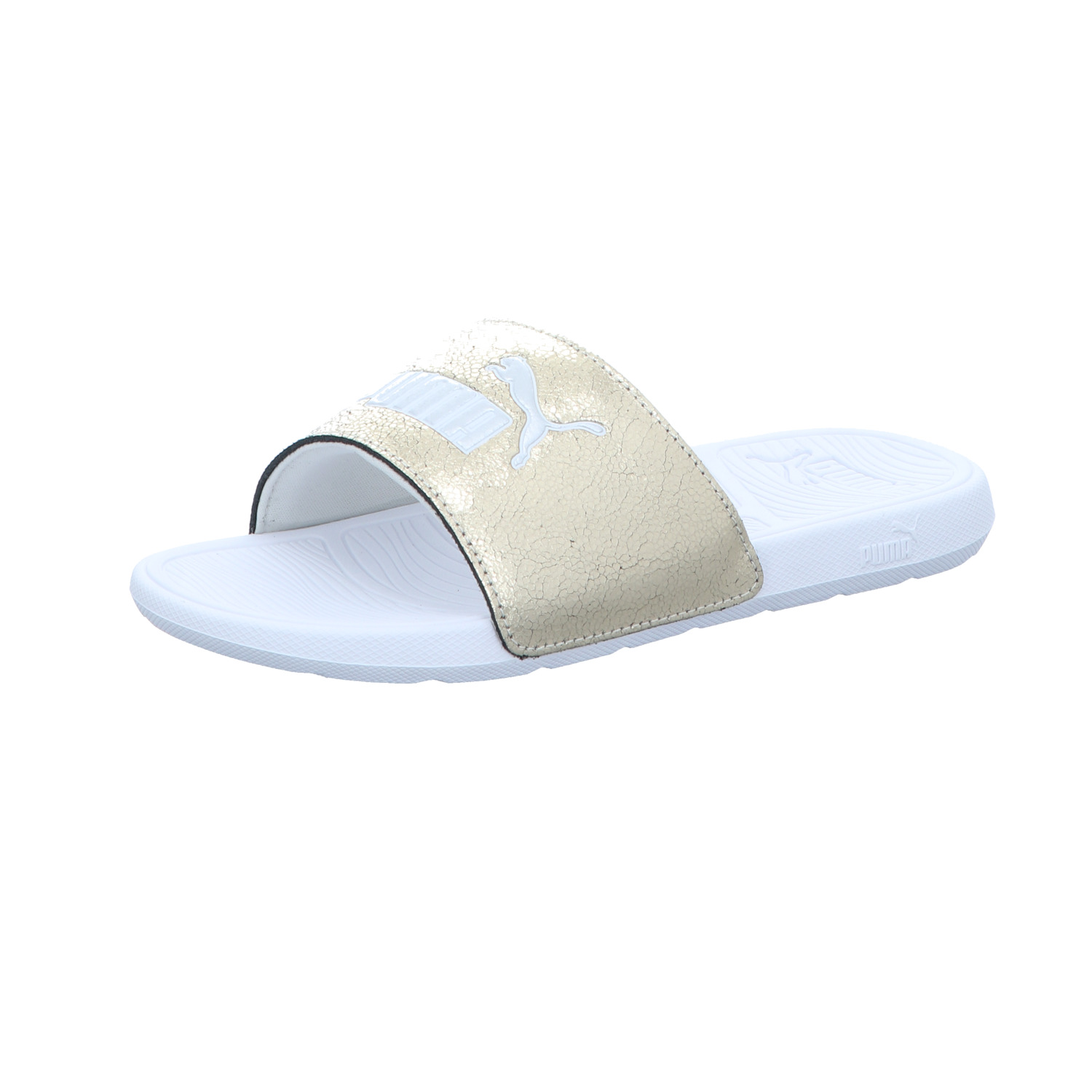Puma Damen-Badepantolette Gold-Silber-Weiß
