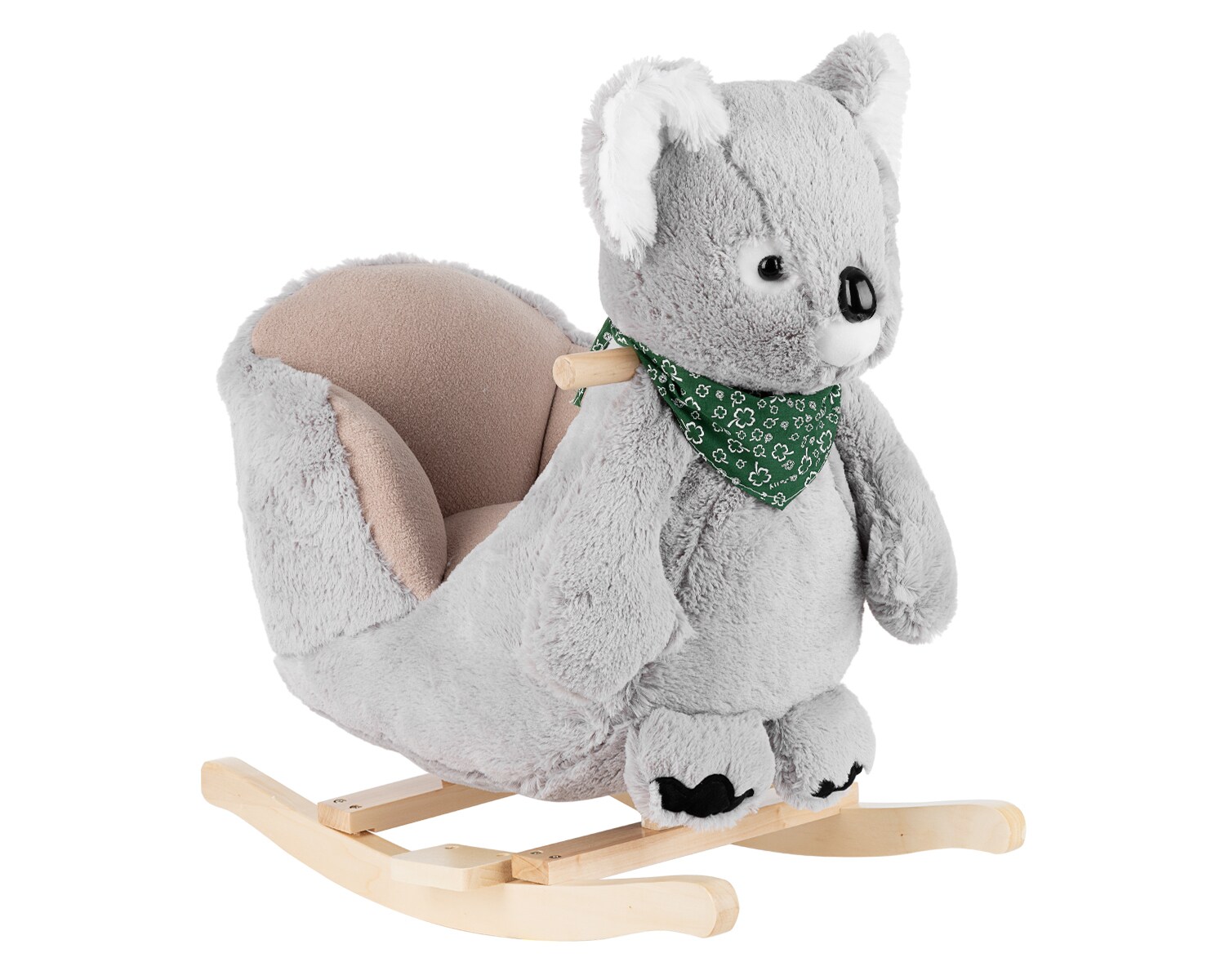 Kikkaboo Schaukeltier Koala mit Sitz, Rückenlehne, Fußstützen, Holzgriffe, Kufen grau