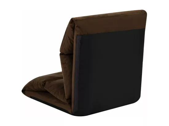 Prolenta Premium - Chaise pliable de sol Marron Microfibre
