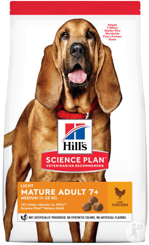 Hill's Science Plan Aliment Pour Chien Adulte Mature 7+ Light Au Poulet 2,5kg