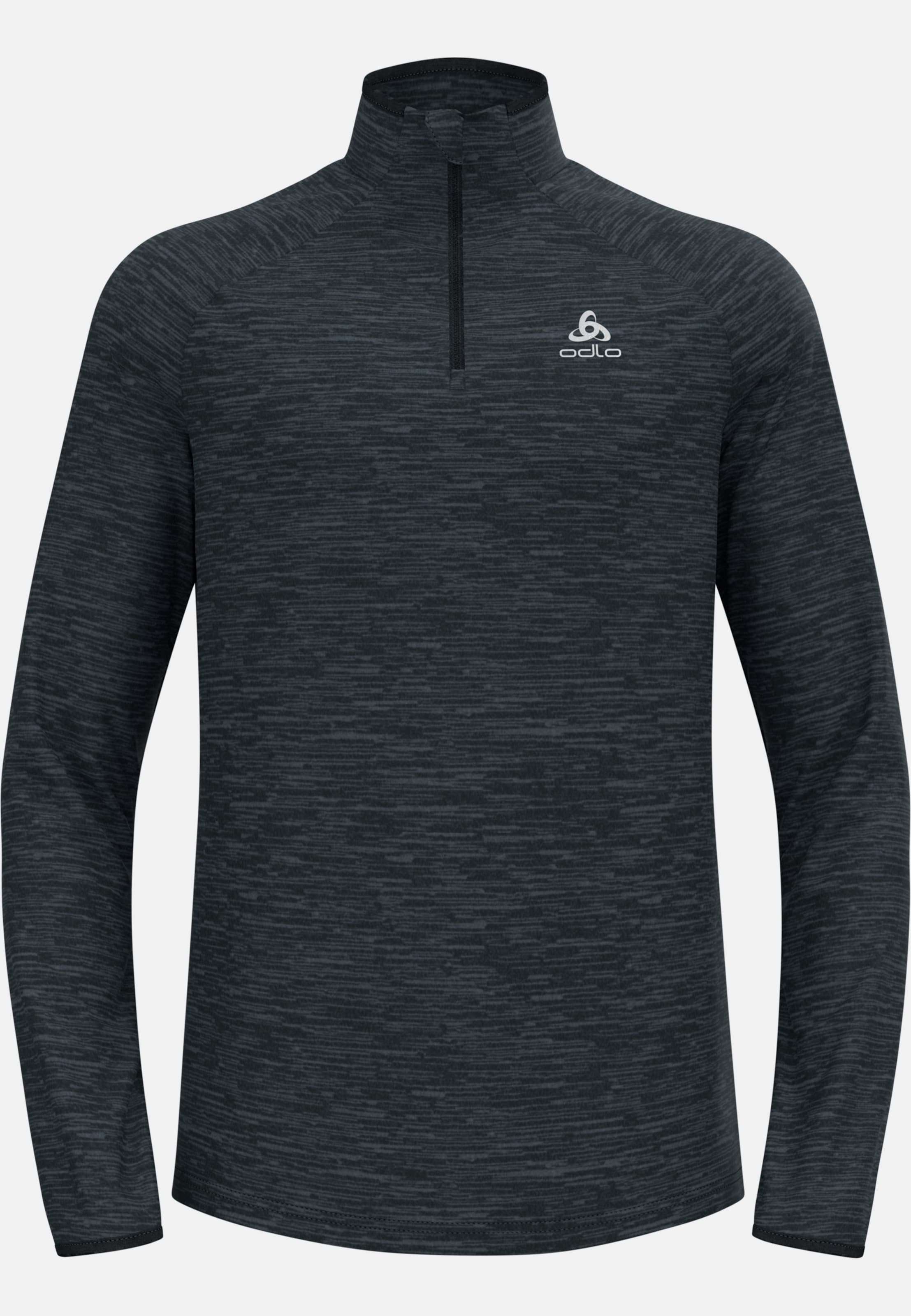 Herren Run Easy Mid Layer Oberteil in black melange