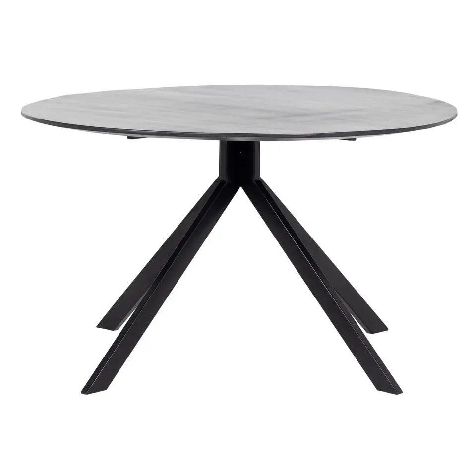 Eettafel Rond 130cm - Zwart Mangohout - Tafel Batti