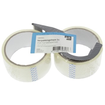 KARWEI verpakkingstape 30mx48mm (2 stuks)   handdispenser