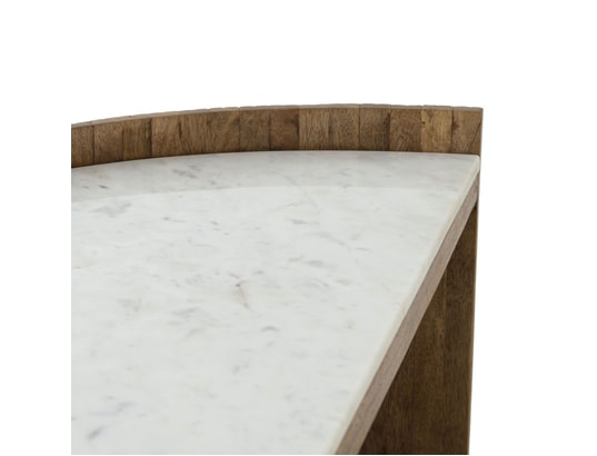 BOIS ET CHIFFONS CONCEPT - Bar demi lune plateau marbre blanc - manguier kfir ii
