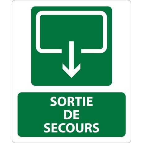 Panneau sécurité - Sortie de Secours 300x250mm - Photoluminescent