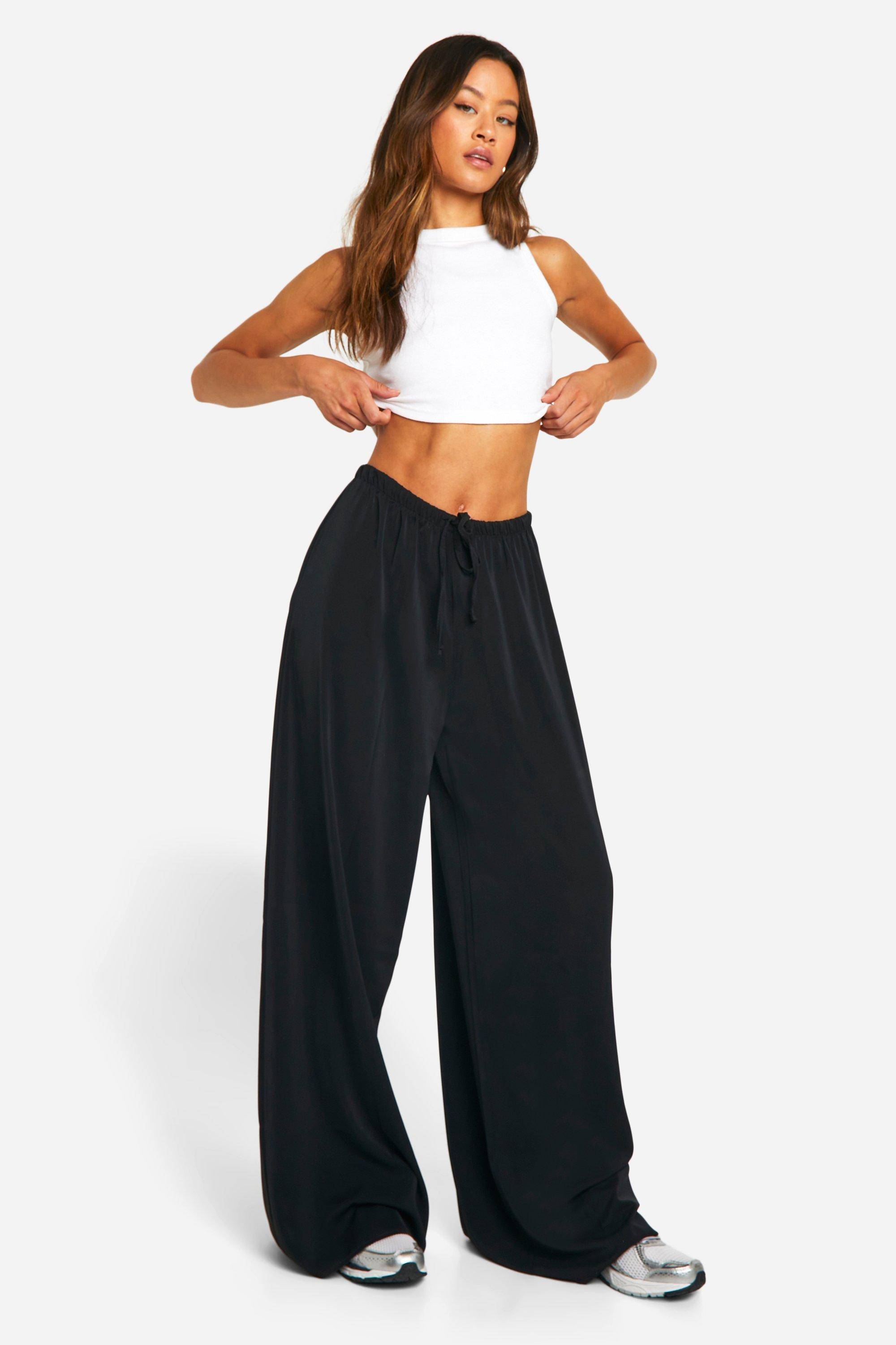 boohoo Pantalon tissé pour grandes tailles à jambes larges