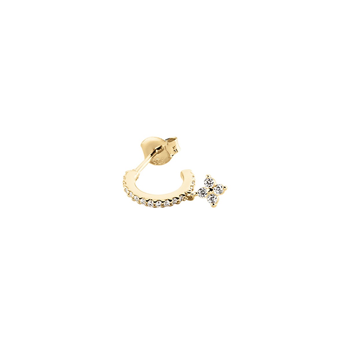 Mini créole Agatha argent doré pampille oxydesligne Diamstar