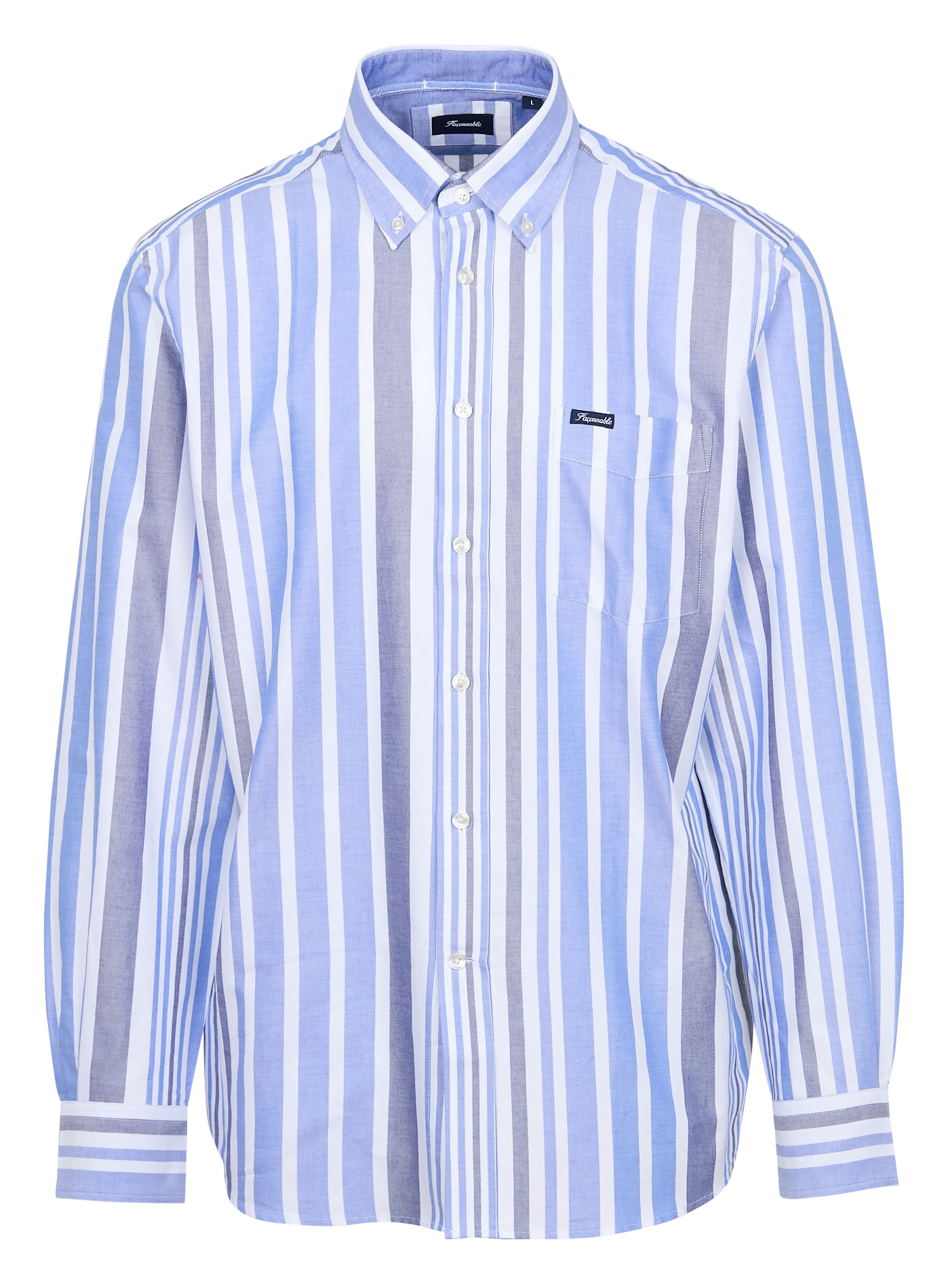 Chemise col américain à rayures | Bleu