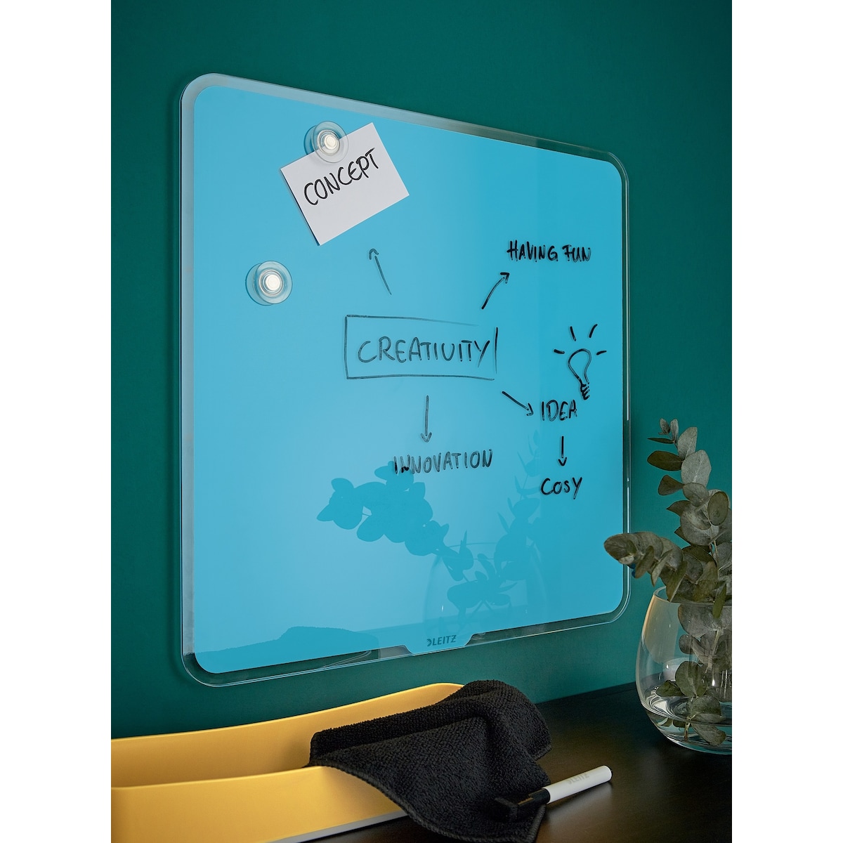 Leitz Cosy magnetisk glasstavle 450x450 mm