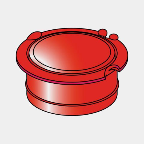 Dop voor grondanker Ø45mm - Red