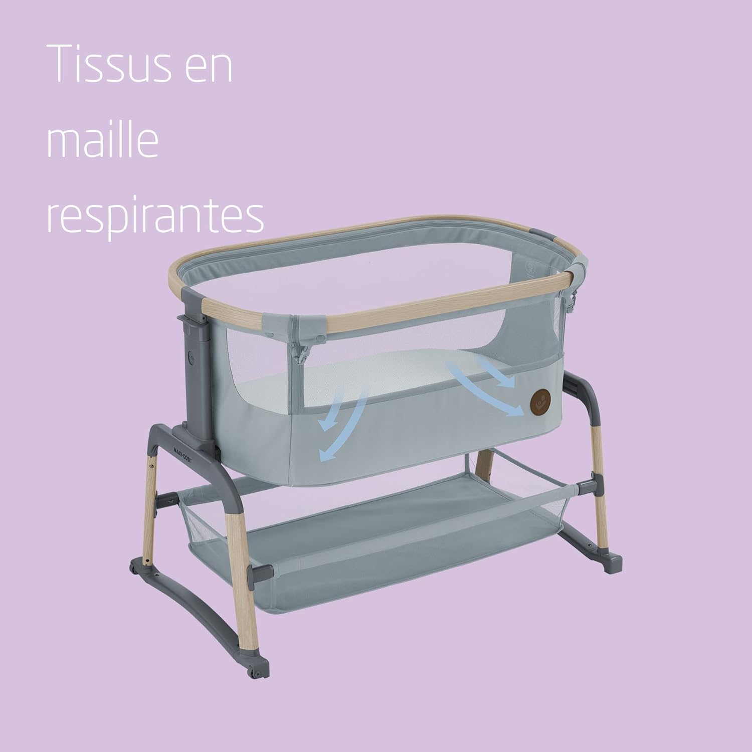 Maxi-Cosi Iora Berceau Cododo, Lit Cododo Bebe Pliable, 0-6 Mois, 9 kg Max, 4 Inclinaisons et 5 Hauteurs, Système Coulissant, Matelas Confort, Grand Panier, Facile à Transporter, Essential Graphite