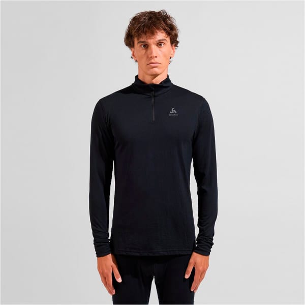 T-shirt thermique ODLO MERINO 200 BL TOP TURTLE NECK L/S HALF ZIP BLACK