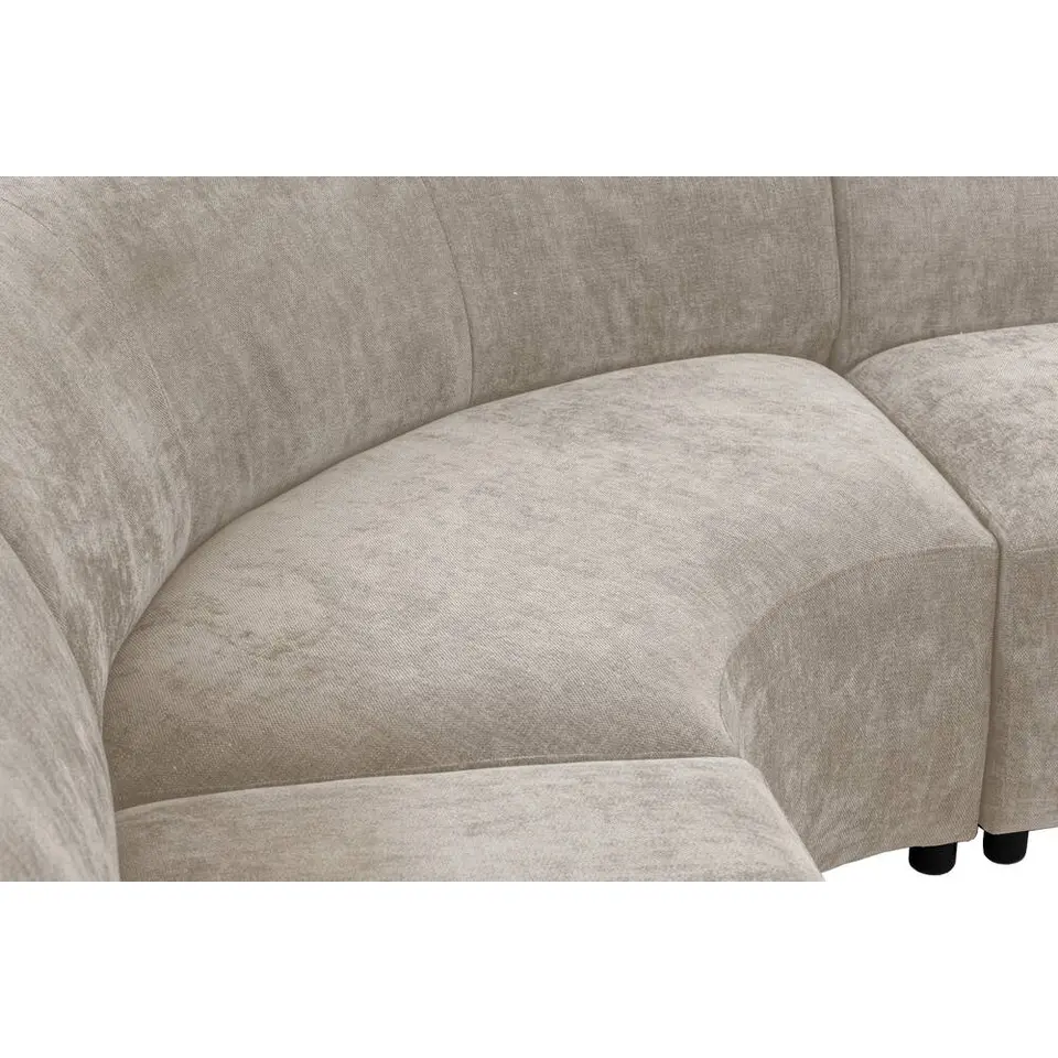 Hoekbank Luna rond - stof Rebel - beige