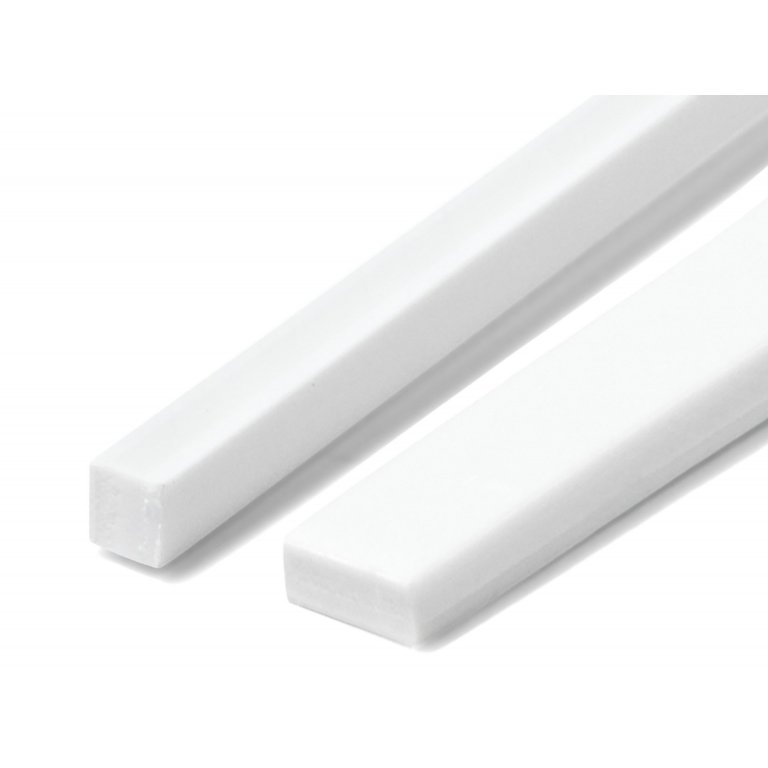 Polystyrol Vierkantstripes, kurz, weiß