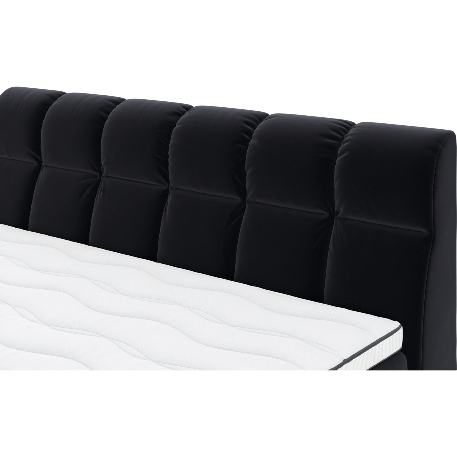 Boxspringbett Downtown Stoff Velvet schwarz 160 x 200 cm
