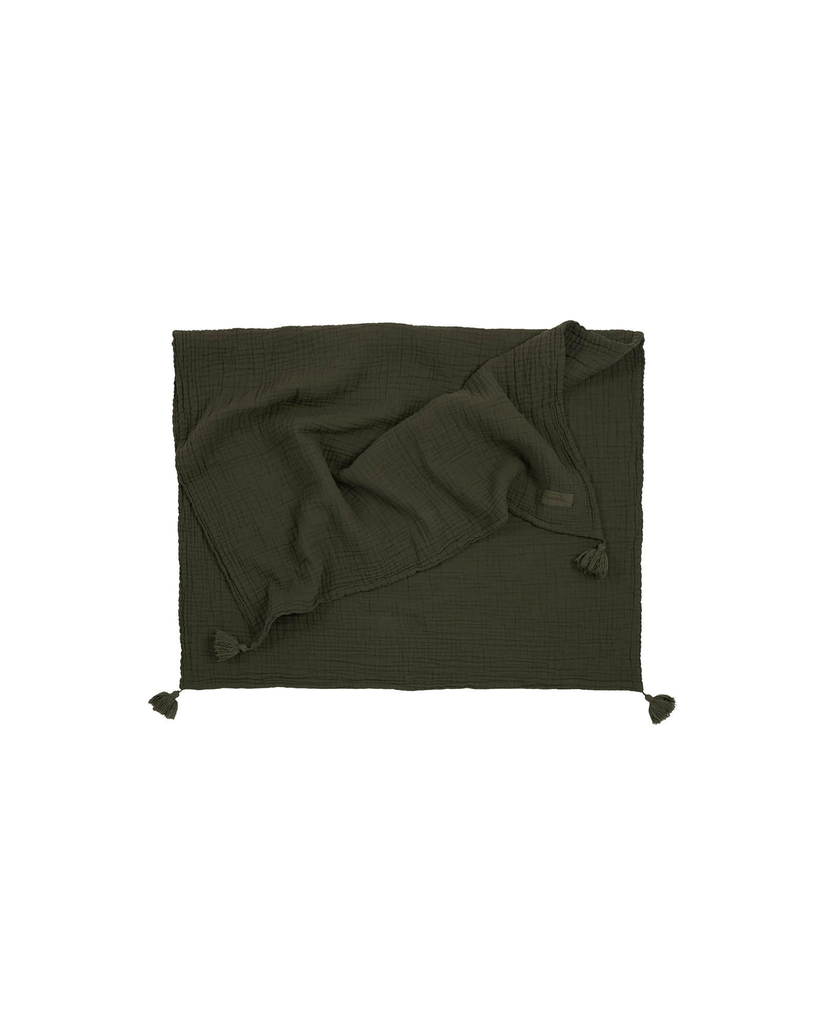 Couverture wabi-sabi en double gaze de coton lavé | Vert