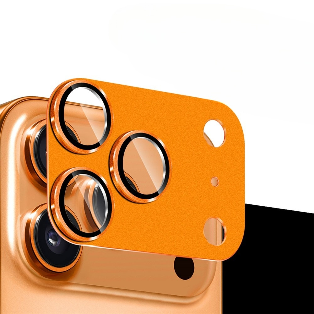iPhone 17 Pro Max Kamera Objektiv Protector Vollschutz mit Panzer Glas - Orange (Cosmic Orange)