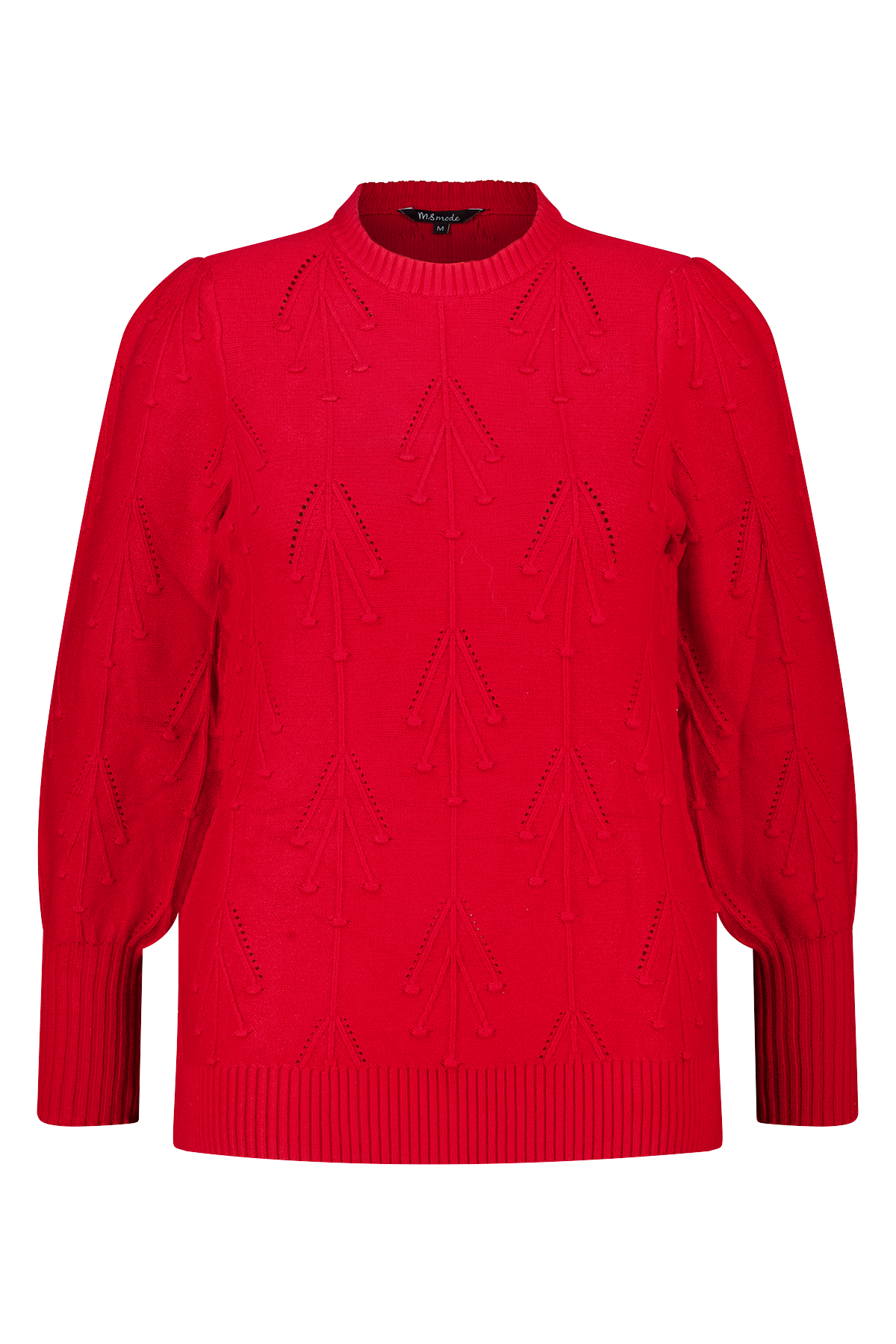 Gebreide trui met geborduurde print Rood