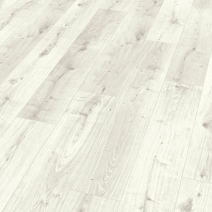Sol stratifié clipsable Rowley chêne gris clair 8 mm compatible pièces humides