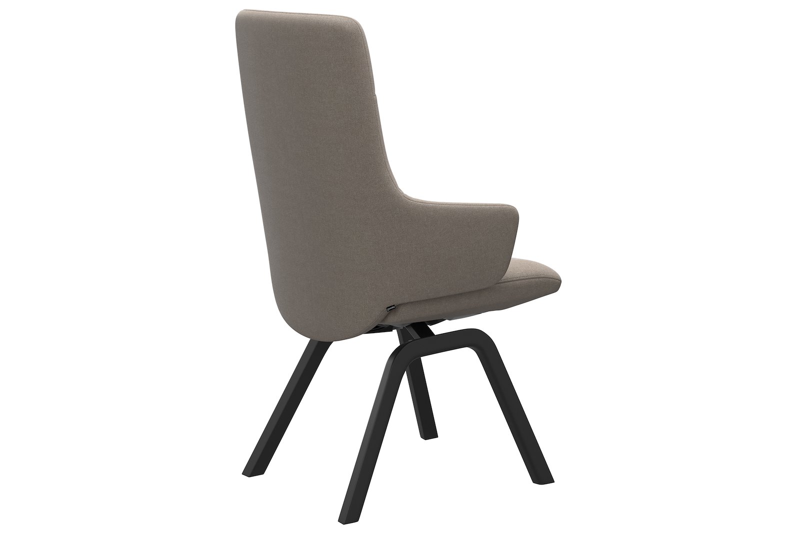 Chilli spisestol Tekstil Tulip Light Beige, large sete med sortbeiset understell