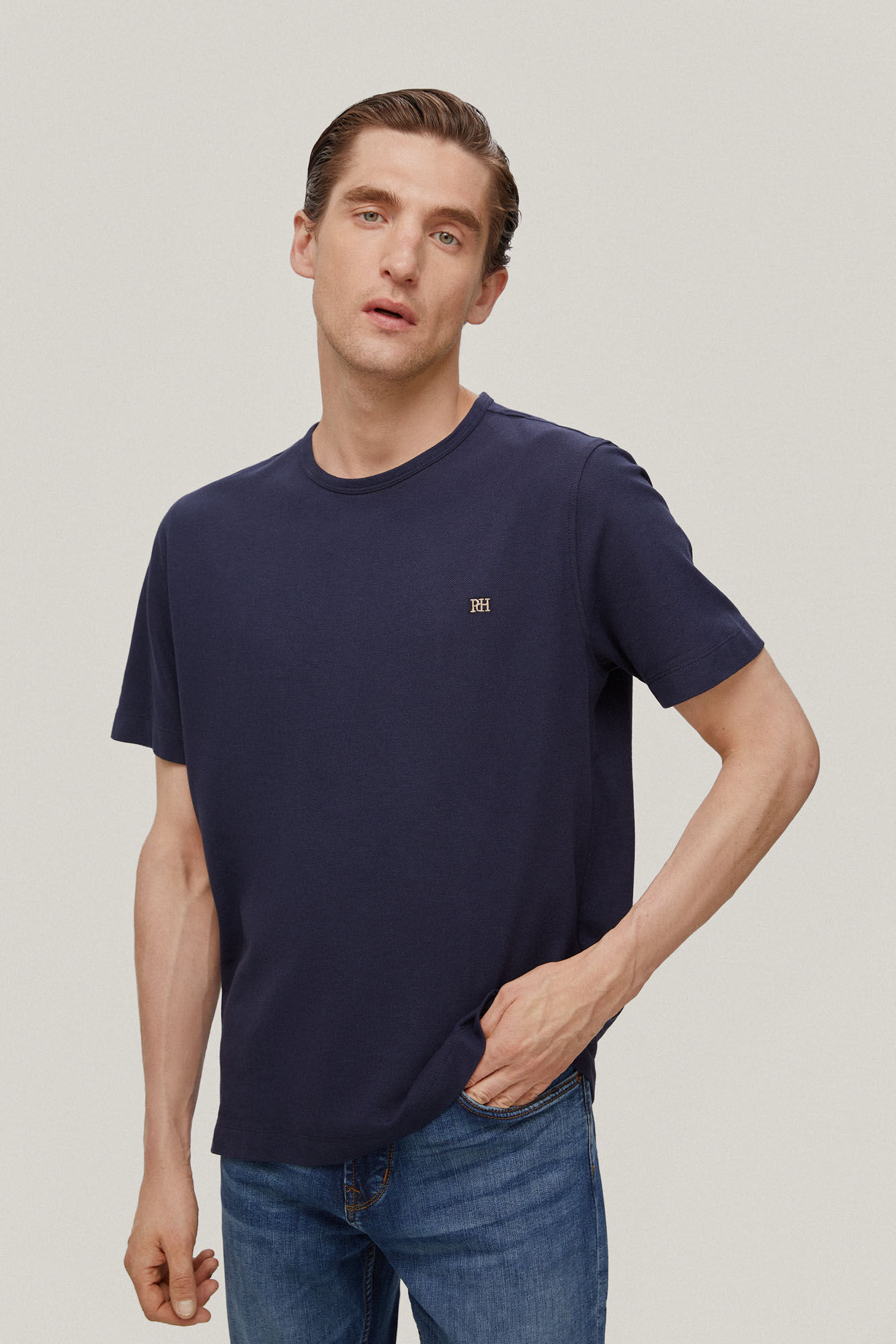 Camiseta Piqué - Azul