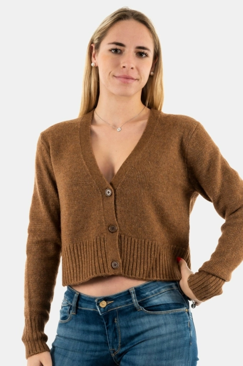 gilets cardigans only macadamia marron