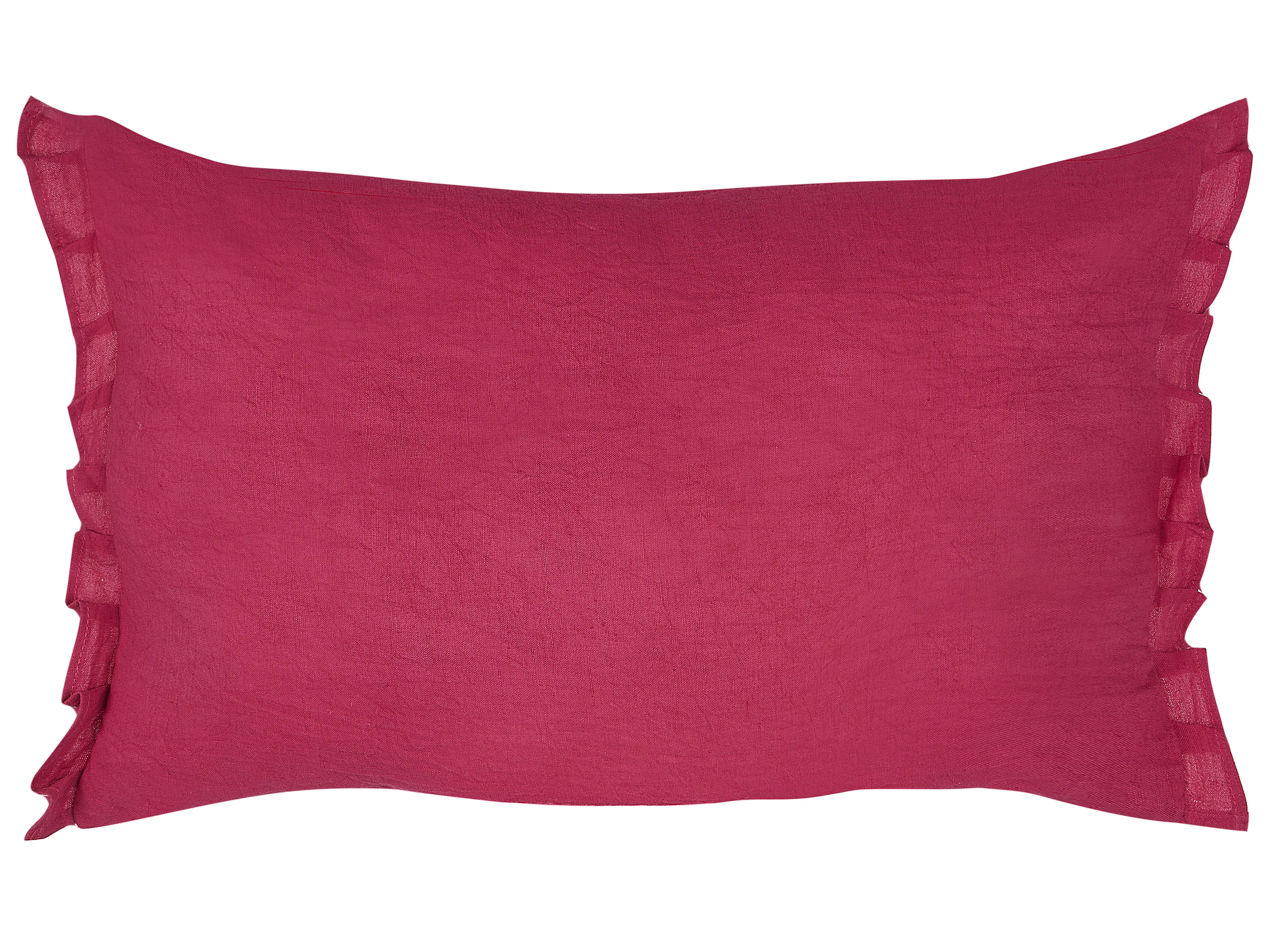 Set van 2 sierkussens SASSAFRAS Linnen 30 x 45 cm Bordeauxrood effen